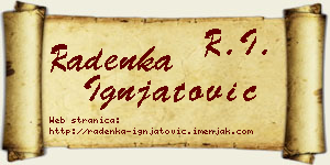 Radenka Ignjatović vizit kartica